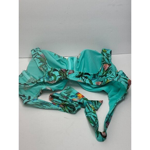 Johnny Was Taina Underwire Bikini Top Blue Jungle Animal Floral Size Small S NEW - Picture 7 of 9